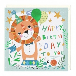 Happy Lion Birthday Card